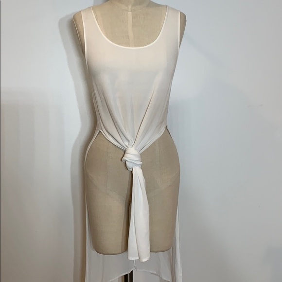 Forever 21 Tops - White Slit Blouse Tank